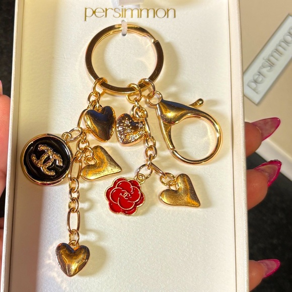 Two (2) CHANEL Stamped Zipper Pull Charms on Unbranded Keychain, EUC - Picture 6 of 8